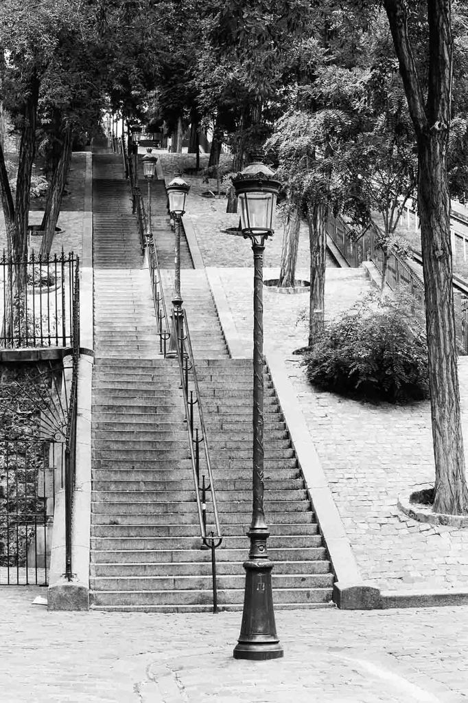 Montmartre photos in black and white taken during covid 19