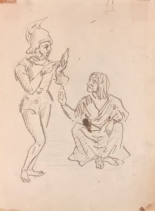 a rare drawing by Paul Cezanne