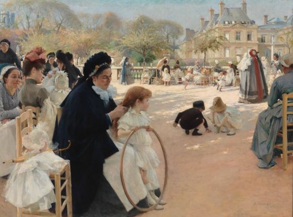 painting of the jardins du luxembourg by Albert Edelfelt 