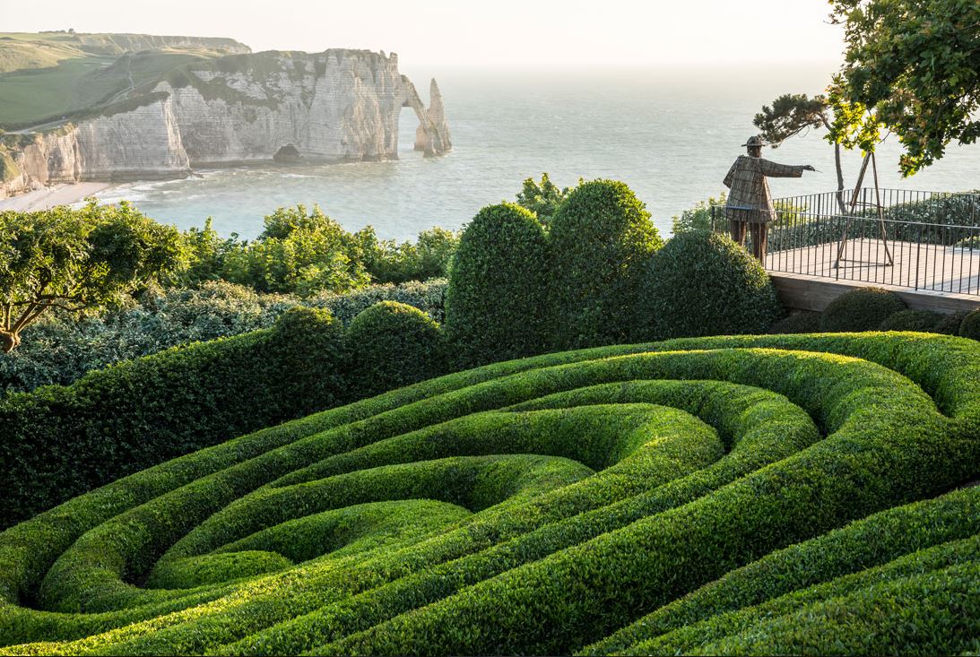 Etretat gardens on the cliffs